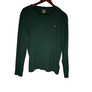 Polo Ralph Lauren Custom Slim Fit Long Sleeve Green T-Shirt- Size Large